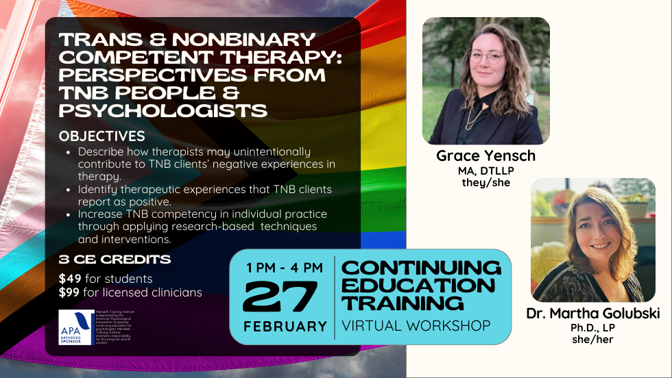 Image describes the continuing education training's objectives as well as when and where it is offered.